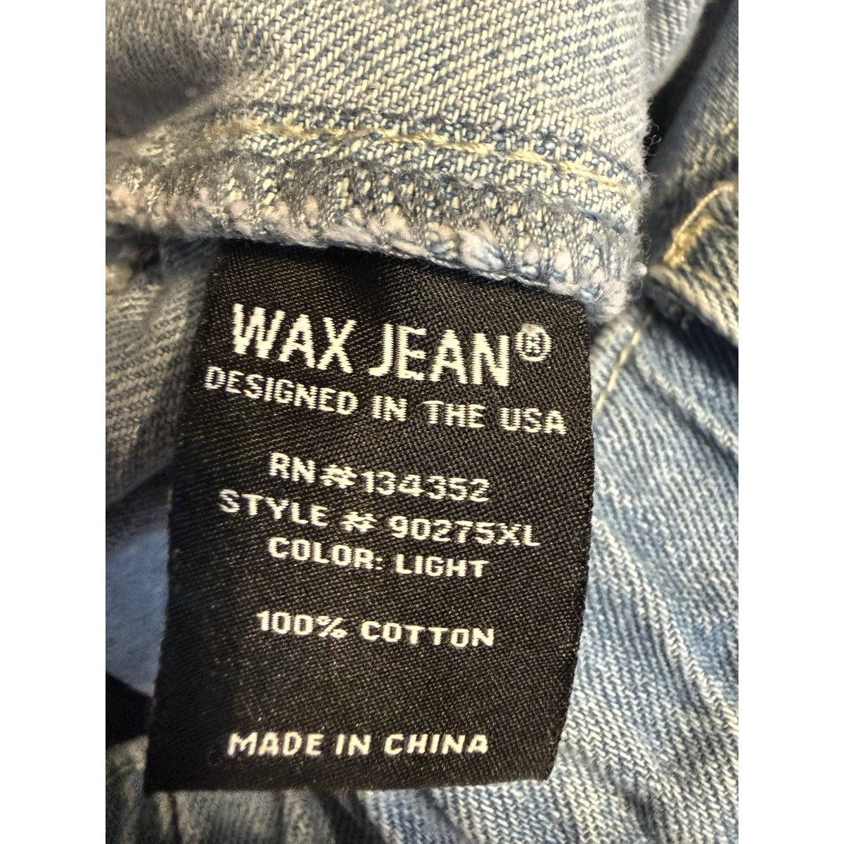 Wax Jean 3X Denim Shorts Light Wash Elastic Back Waist Cotton Casual