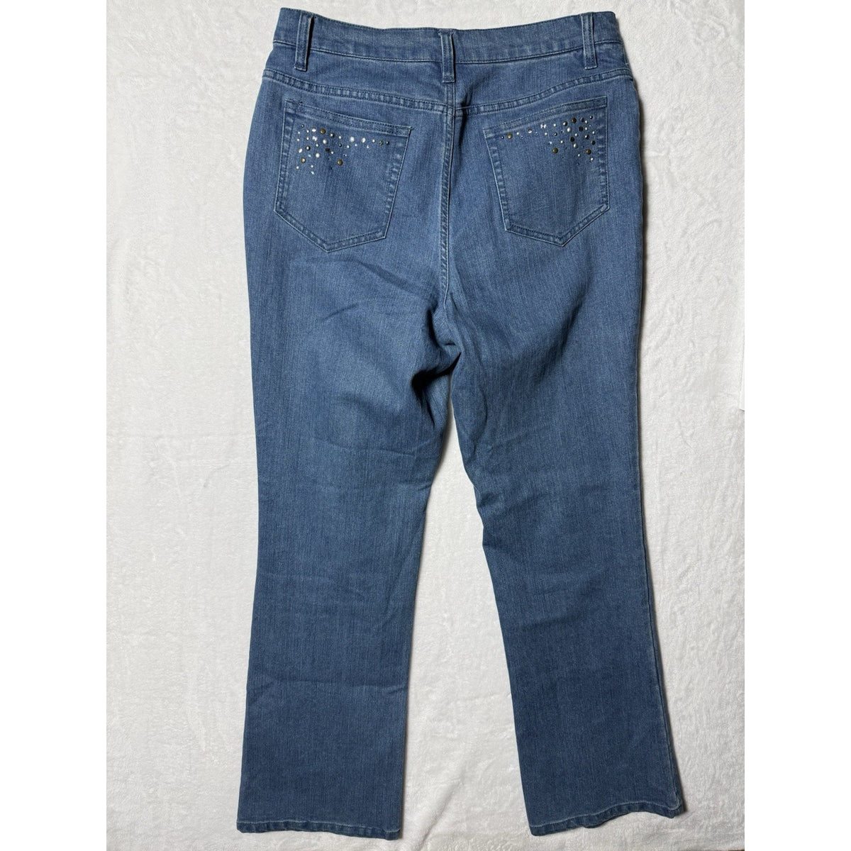 D&Co Denim Company Women’s Jeans Size 10 Bootcut Rhinestone Studded Pockets