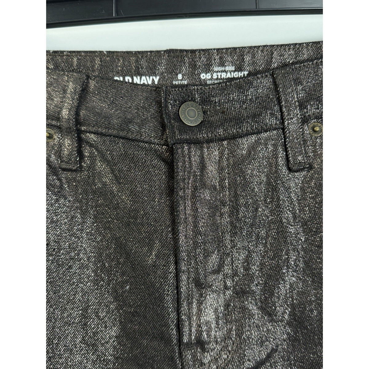 Women's Old Navy High Waist Shine O.G Shimmer Straight Ankle Jeans Size 8P