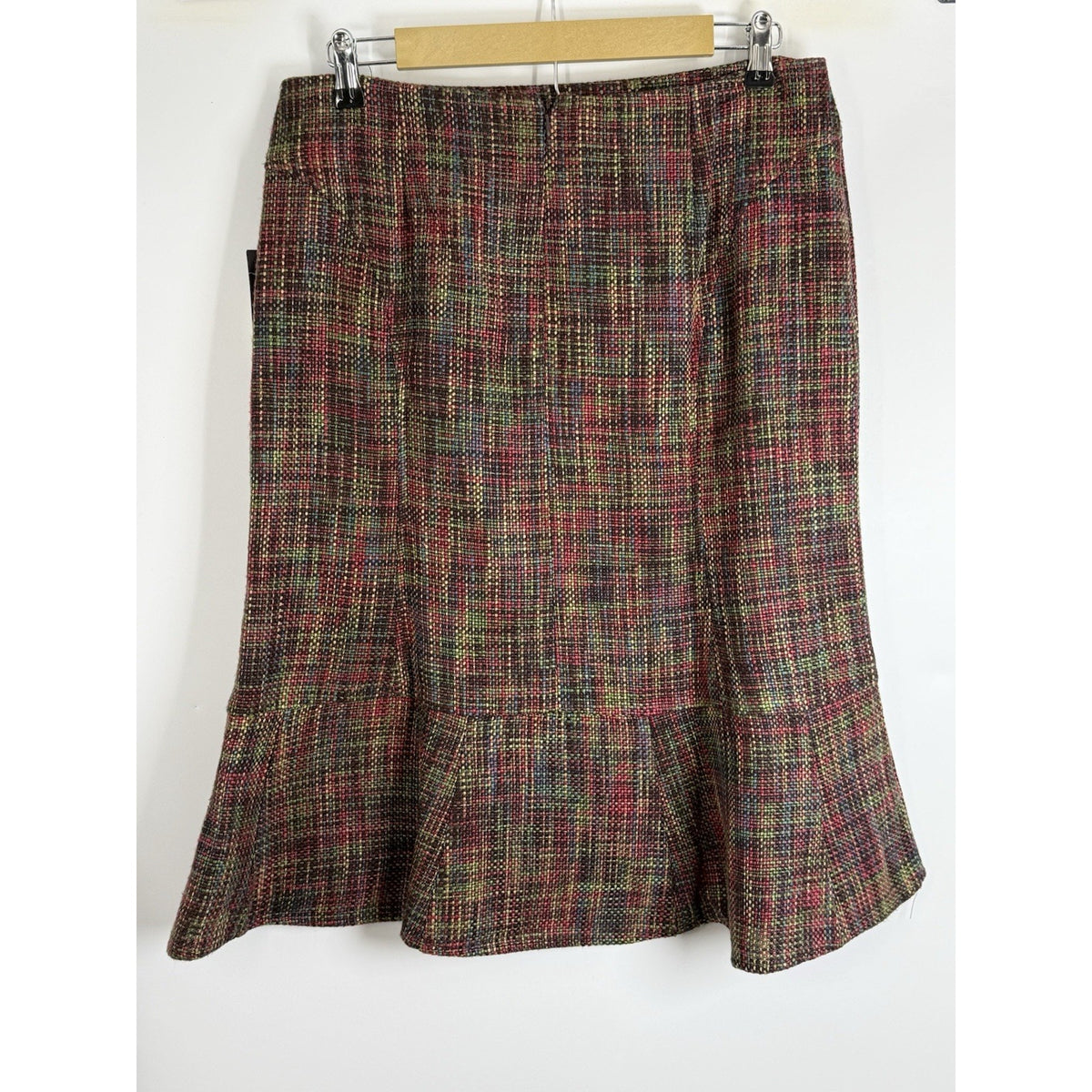 Requirements Multicolor Tweed Skirt Size 10 Flounce Hem Lined