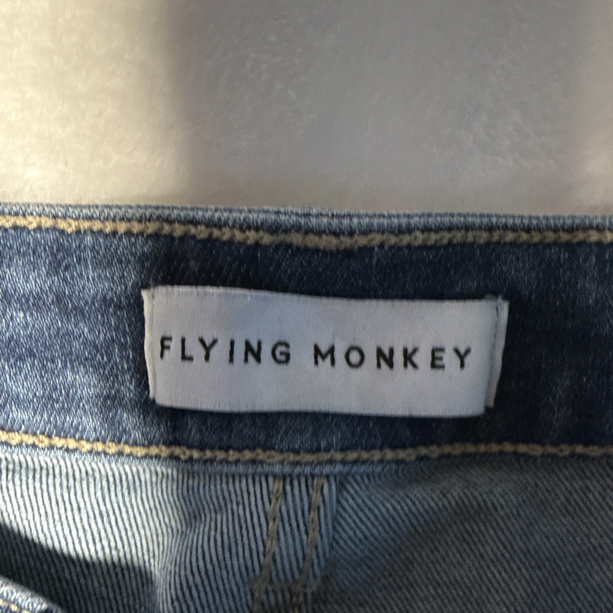 Flying Monkey Women's High Rise Distressed Stretch Skinny Jeans Blue Denim 29