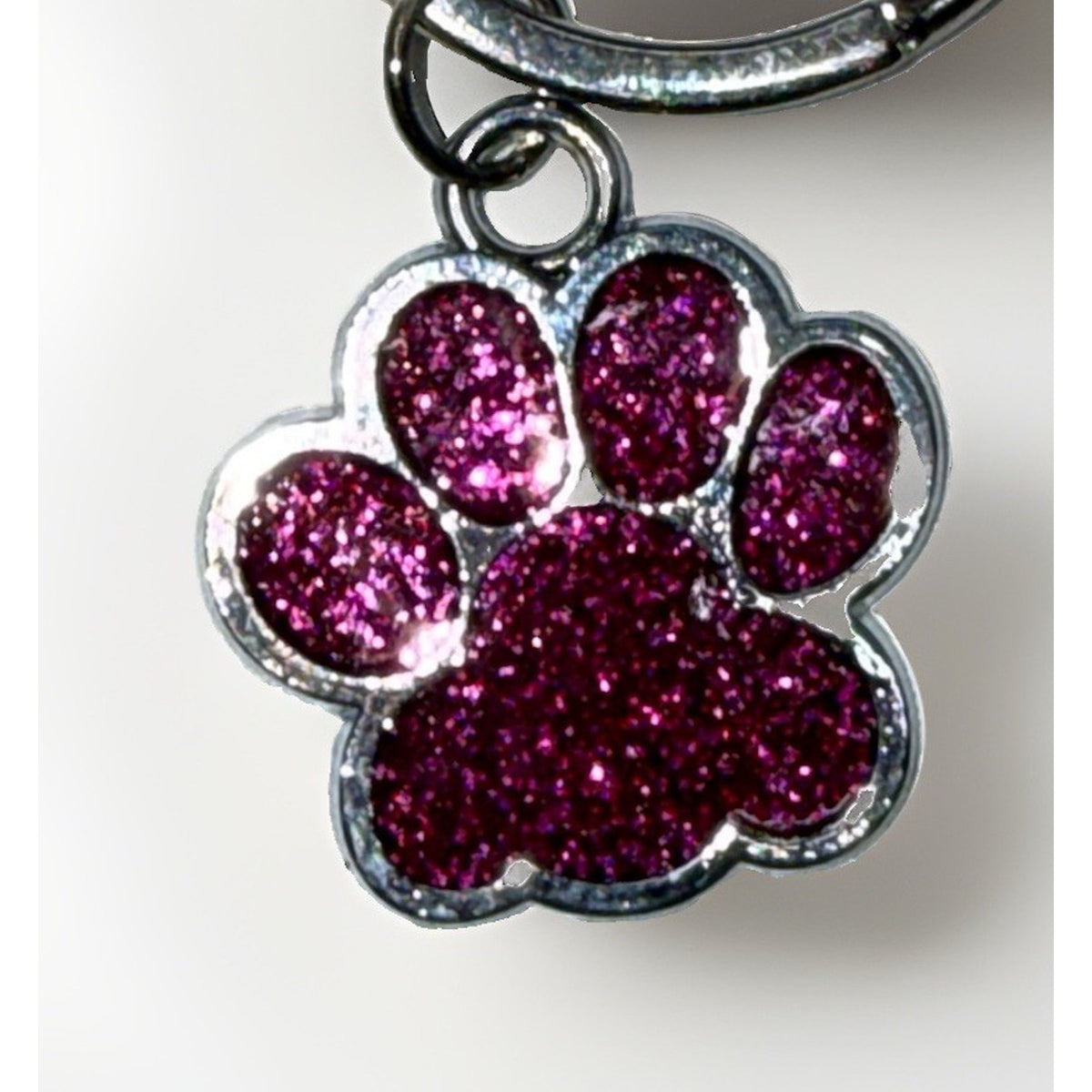 Wild Berry Spark Paw Glitter Dog Keychain Purse Charm Dog Mom Gift Handmade