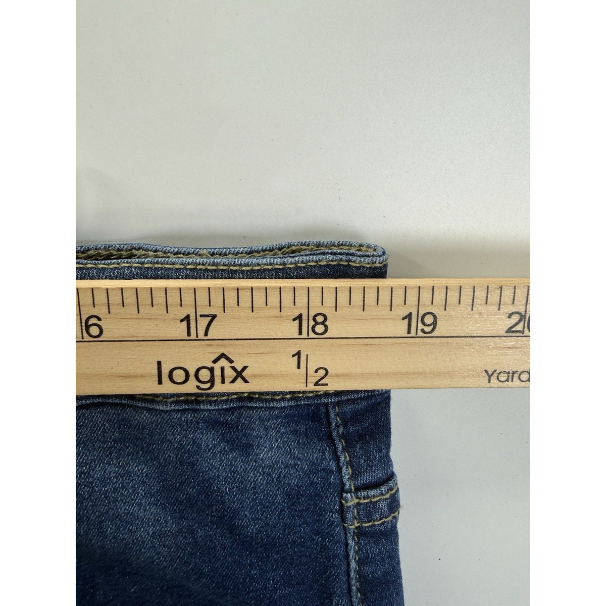 Plus Size Pearl Studded Denim Skirt 3XL Frayed Hem Stretch Jean