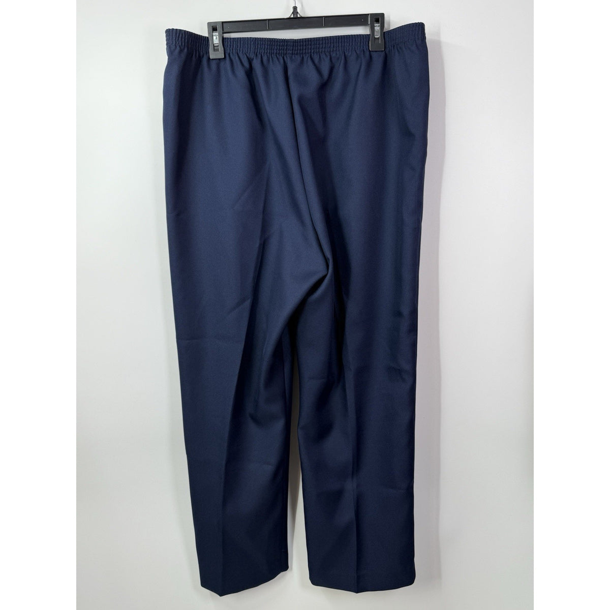 Alfred Dunner Women’s 16W Navy Pull-On Pants Flat Front Pockets Stretch