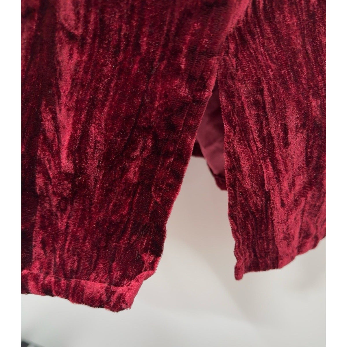 Women L XL Burgundy Crushed Velvet Tunic Top Whimsigoth Fairycore Boho Goth