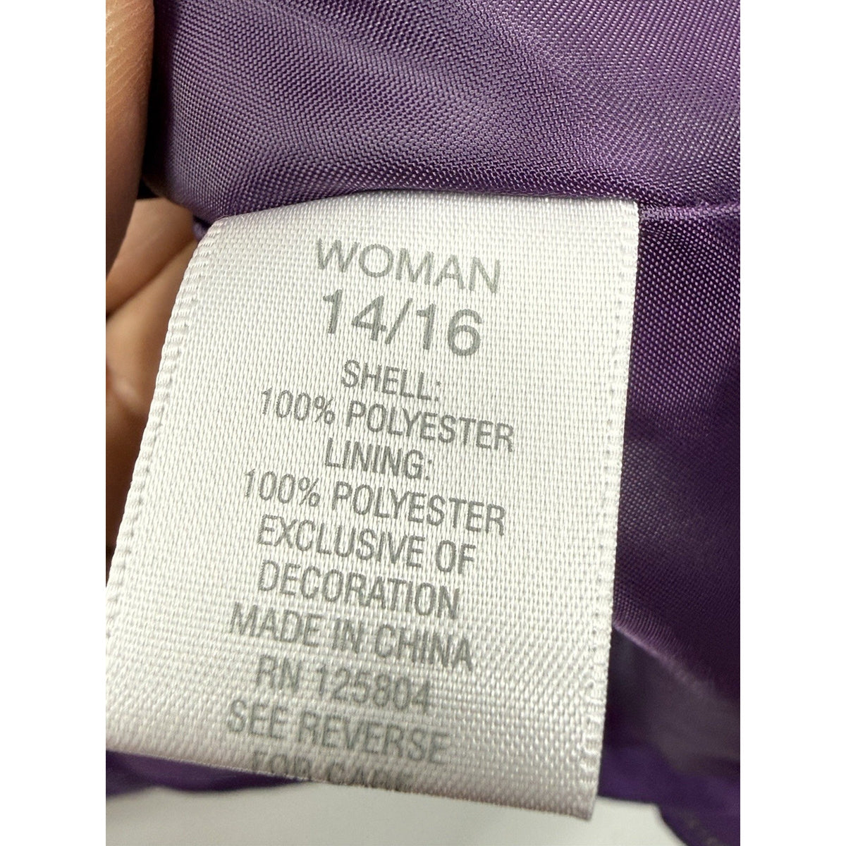 Dress-barn Jacket Woman’s Plus Size 14/16 Purple Embellished Open Front Blazer