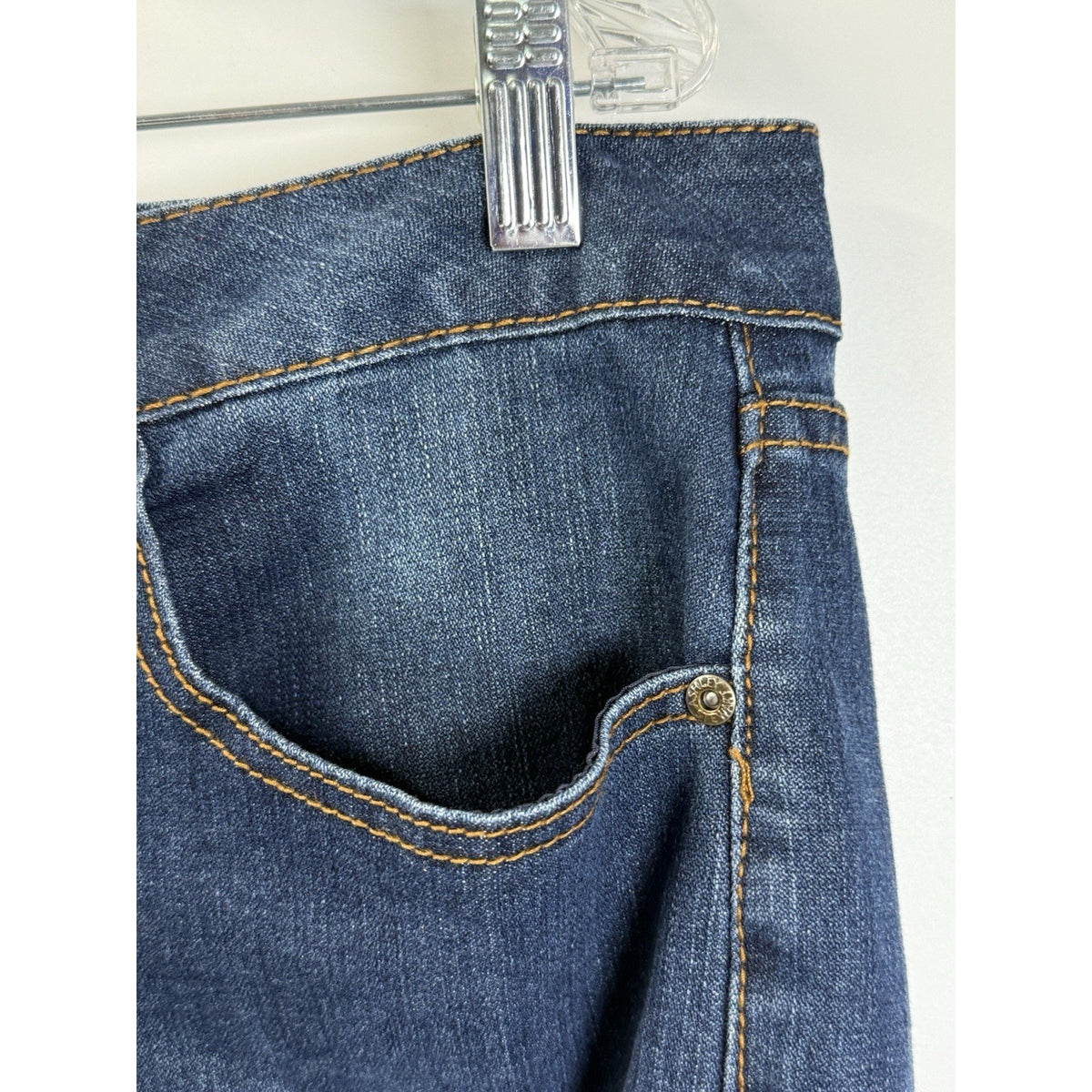 Ashley Stewart Plus Size 16 Distressed Denim Bermuda Shorts Raw Hem Grunge