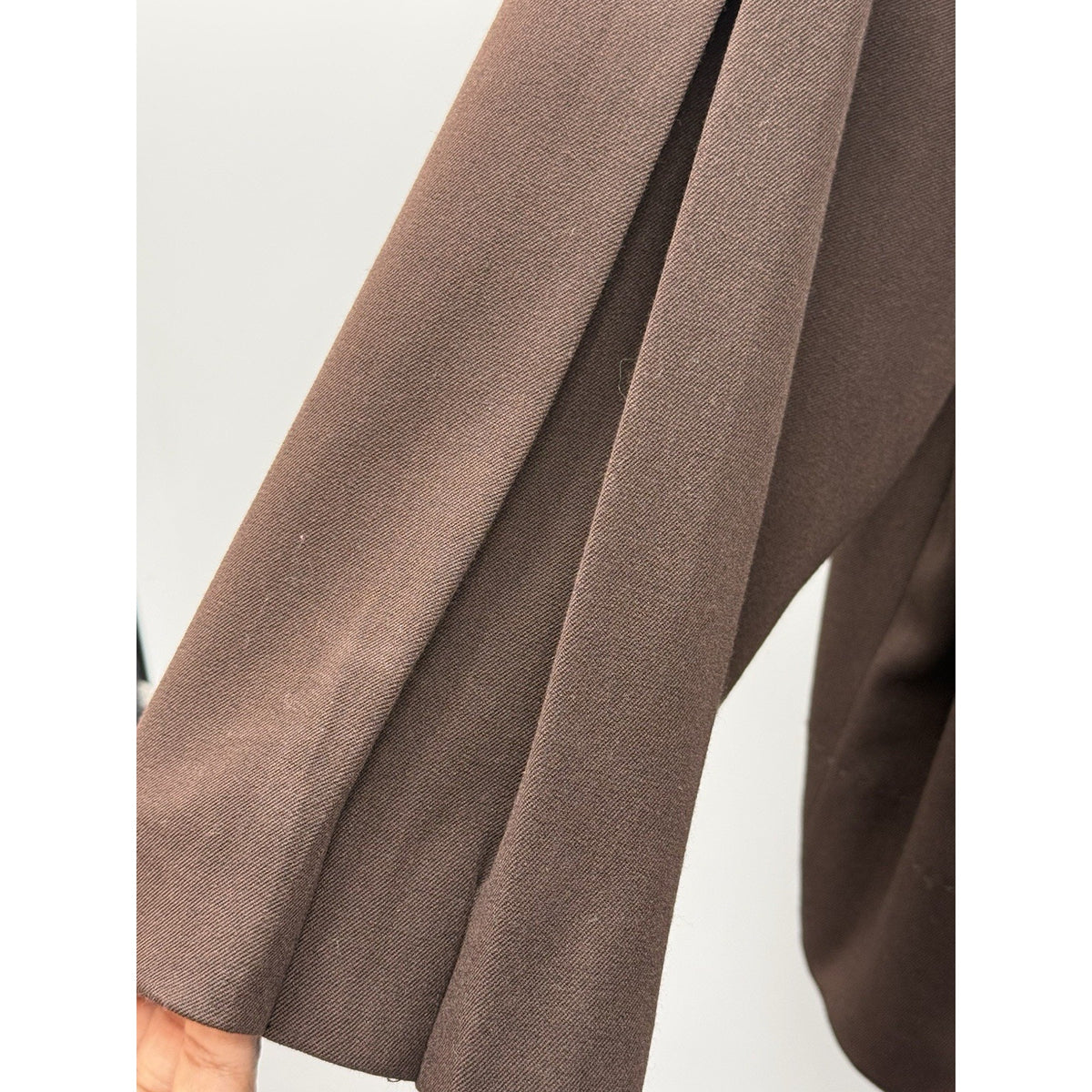 R.Q.T Brown Open Front Jacket Bell Sleeve Career Office Blazer Womens 16