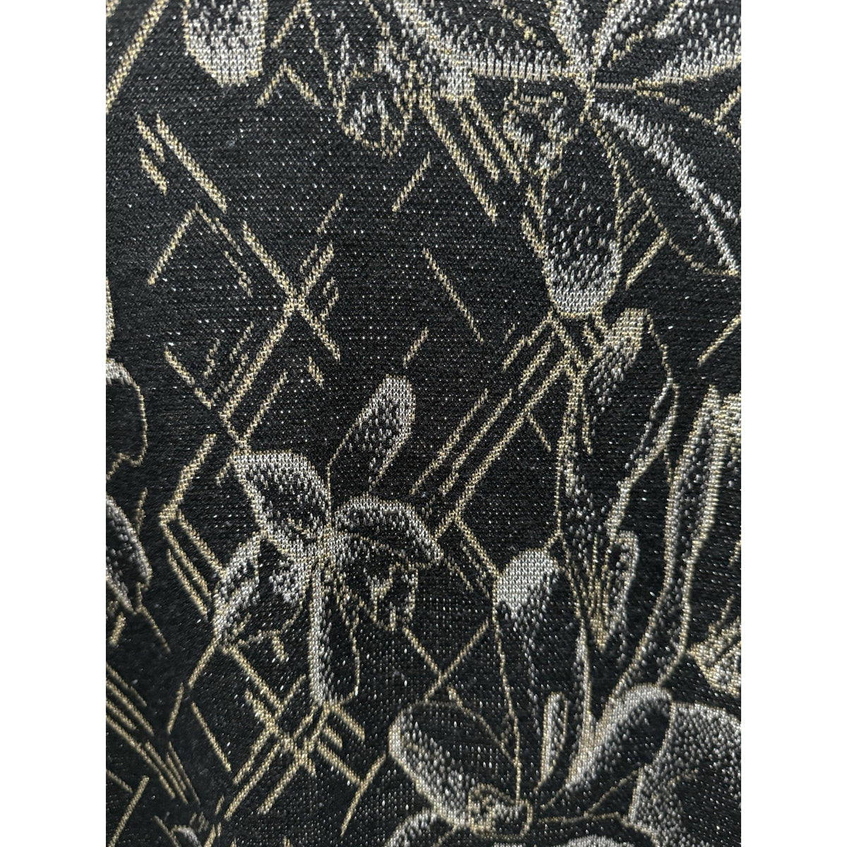 R&K Sport Women L Black Gold Floral Metallic Lightweight Knit Tunic Top USA