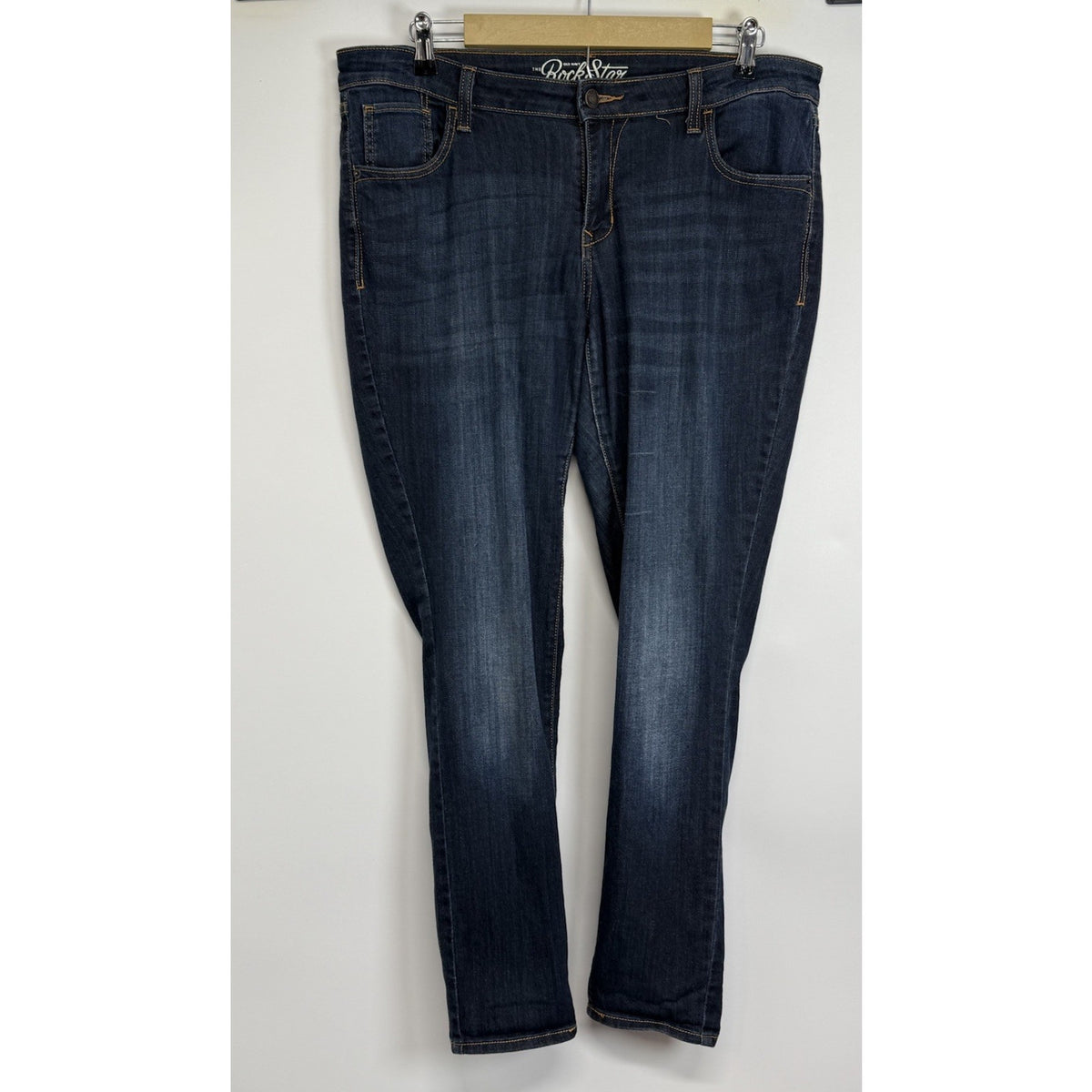 OLD NAVY ROCK STAR Women’s Size 16 Pockets Skinny Jeans Dark Wash