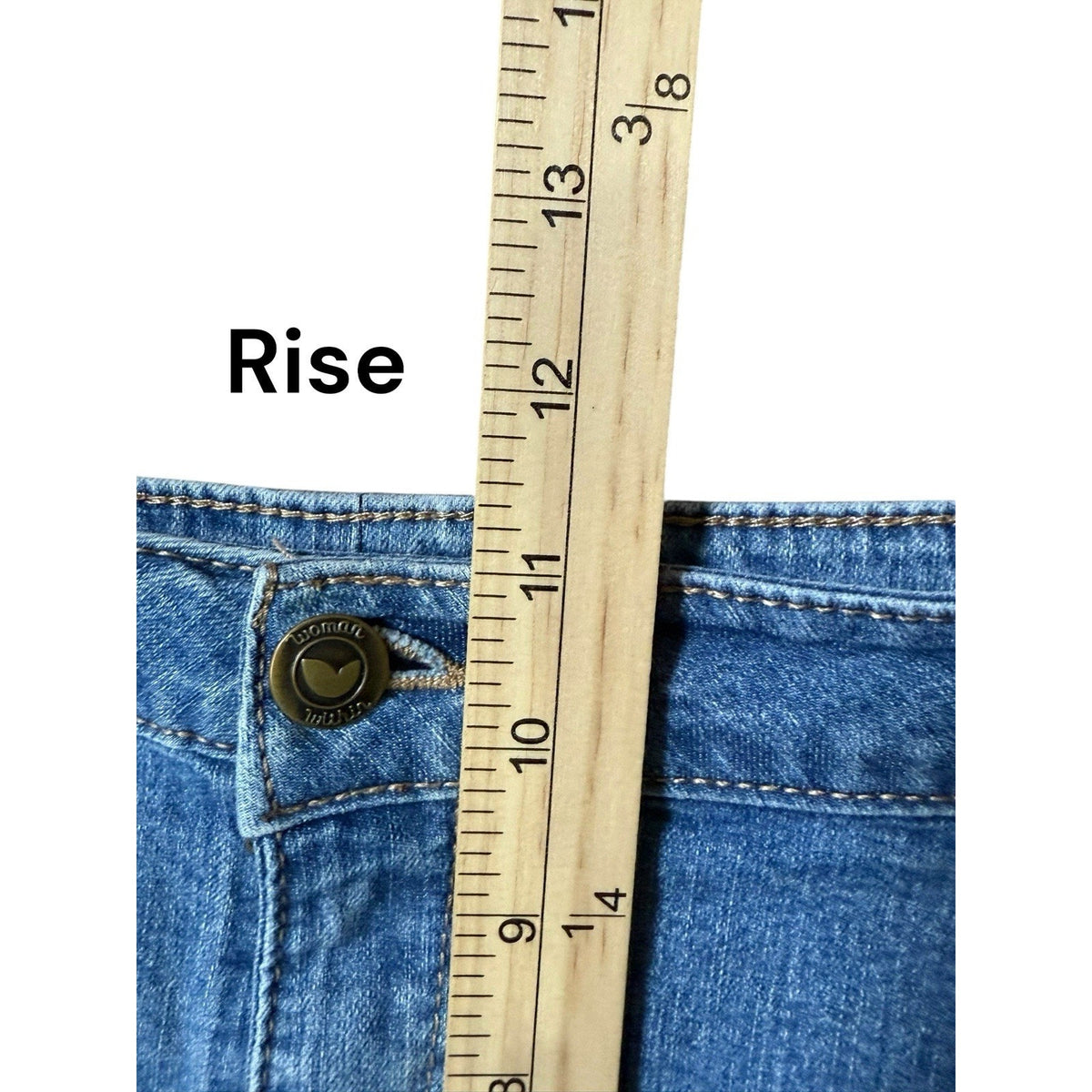Woman Within Capri Crop Pants Women’s 20W Blue Denim Zipper/Button Closure