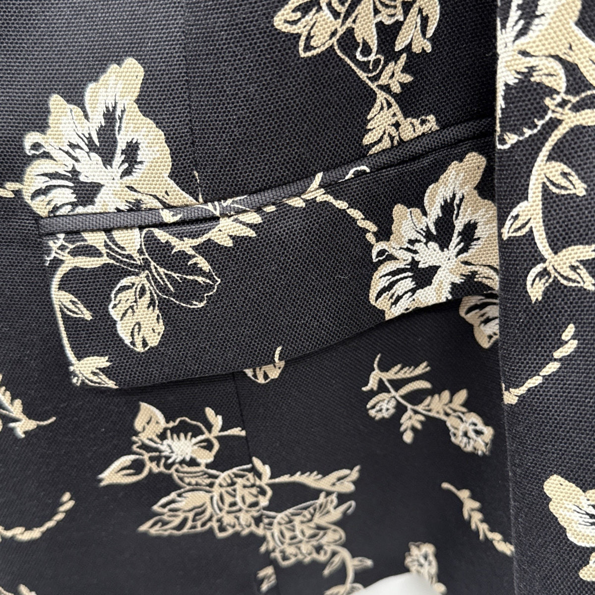 Charter Club Woman 18W 100% Silk Floral Blazer Jacket Black Career Office Plus