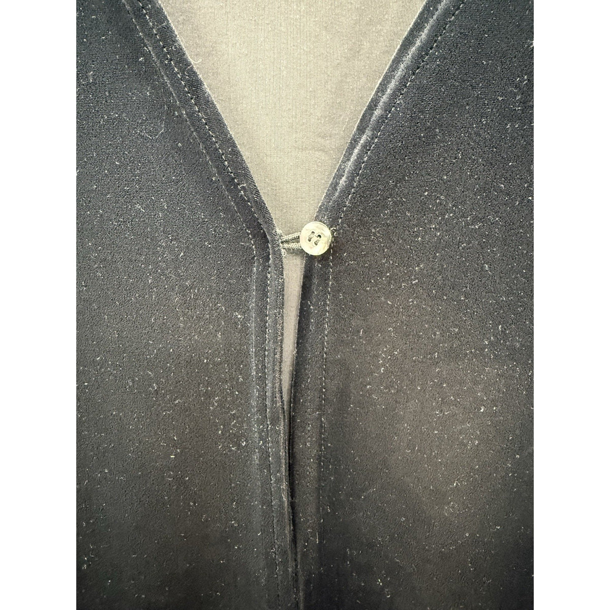 Charter Club Black Velvet Cardigan Women Size S Button Front Stretch Top