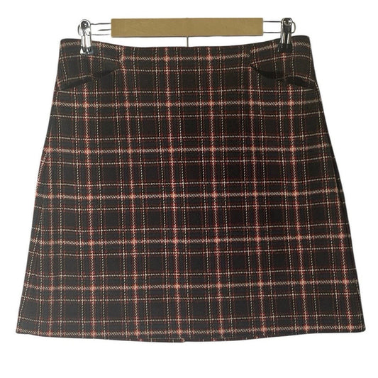 LOFT Outlet Plaid Skirt with Pockets – Size 6P – Dark Academia Style