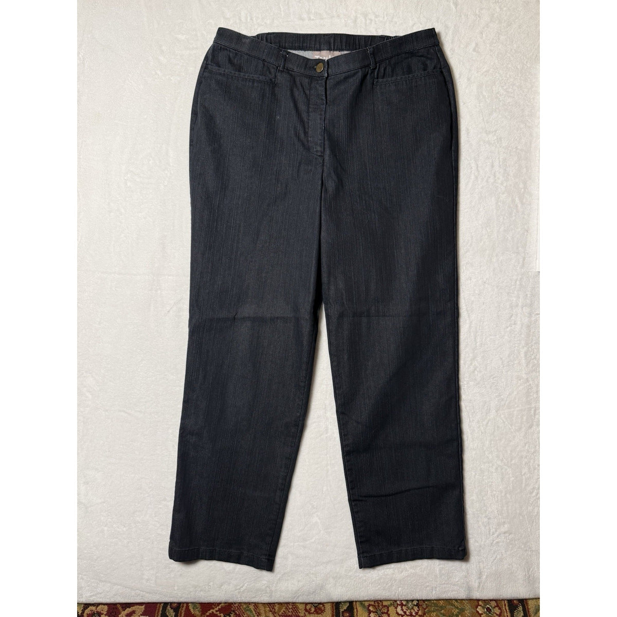TanJay Jeans Womens 14 Blue Cotton Blend Dark Wash Straight Leg Comfort