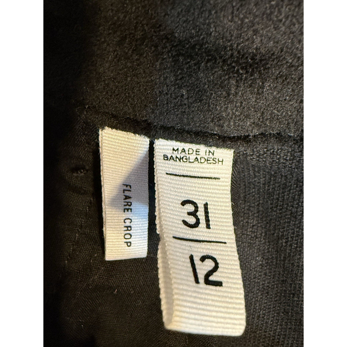 Ann Taylor LOFT Black Faux Velvet Flare Crop Jeans Women’s Size 31/12 Stretch