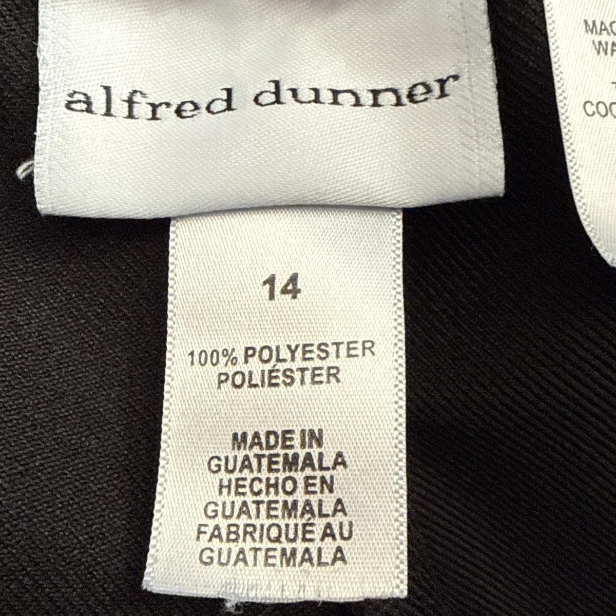 Alfred Dunner Pants Women’s Size 14 Black Elastic Waist Dress Pants Pockets