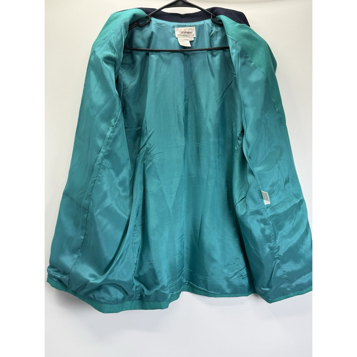 Vintage Worthington Teal Blazer Jacket 18W Gold Button Career Preppy Office 90s