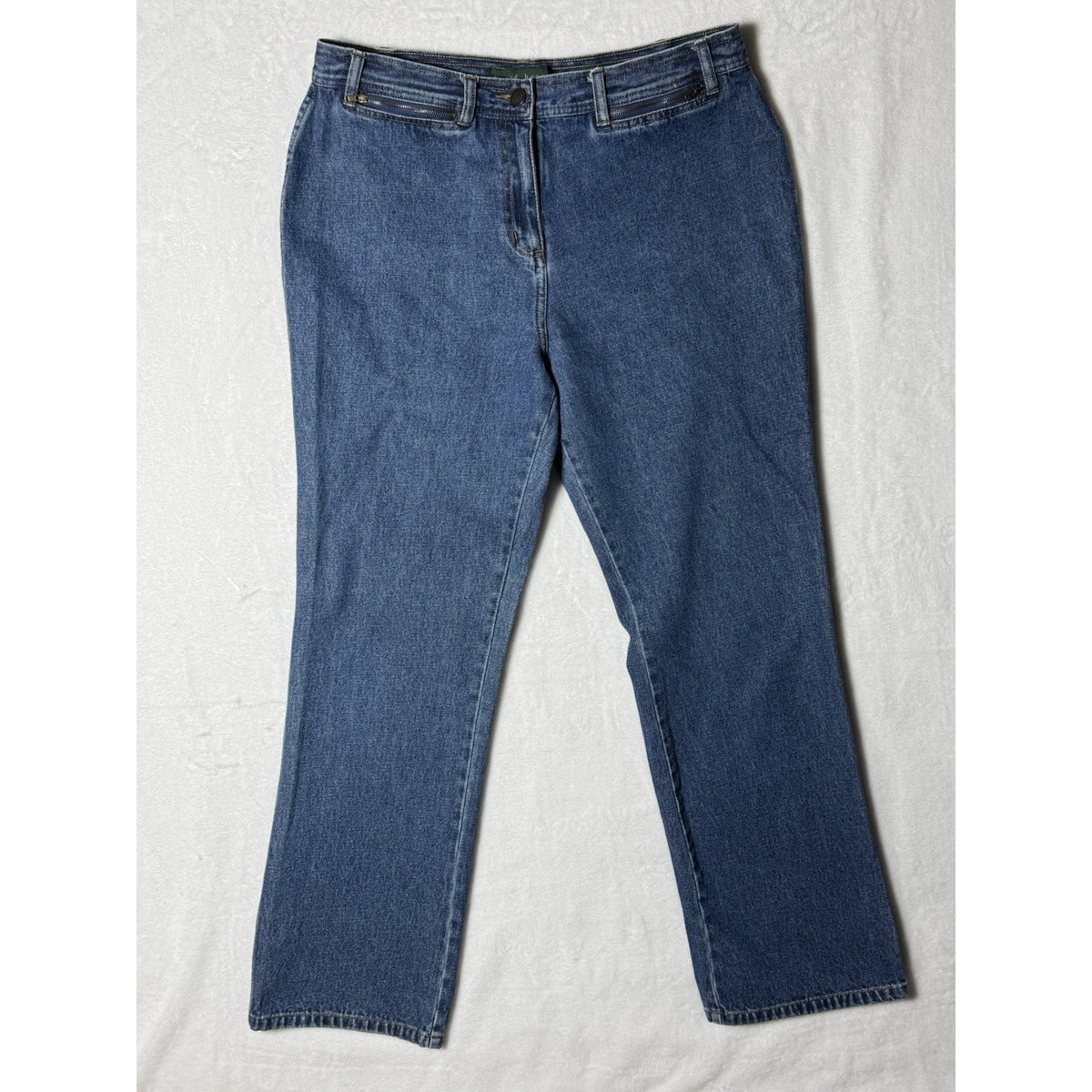 Harve Benard Womens Jeans Size 14 Blue Denim Straight Leg High Rise 100% Cotton