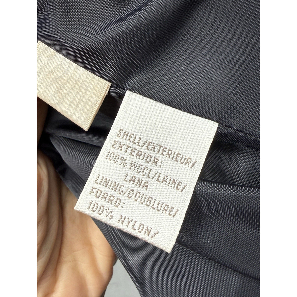 Vintage Jones New York Wool Blazer Womens 14 Black Gray Double Breasted
