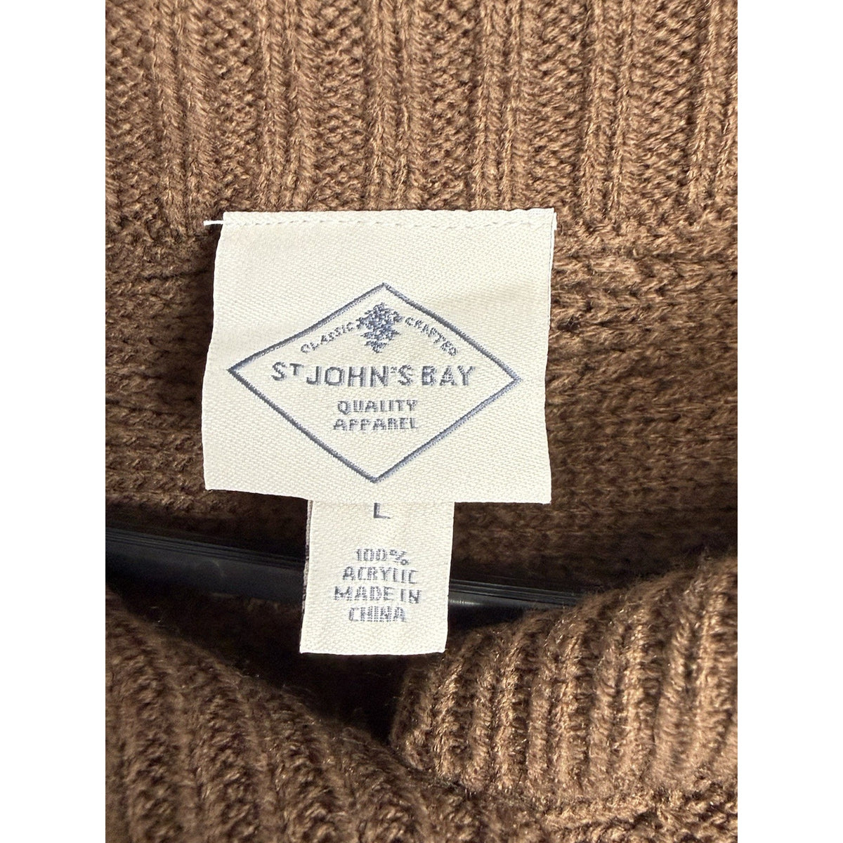 NWT St. John's Bay Women’s Size L Brown Button Sweater Poncho/Shawl