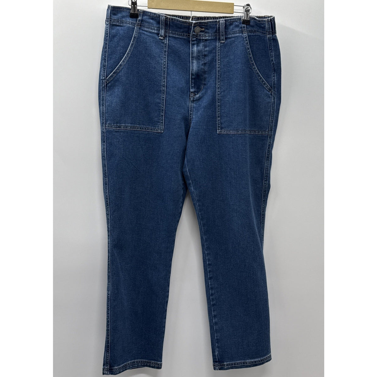ReCreation Jeans Women's Large Blue Denim Stretch Waistband Straight Leg Casual