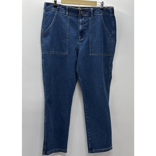 ReCreation Jeans Women's Large Blue Denim Stretch Waistband Straight Leg Casual