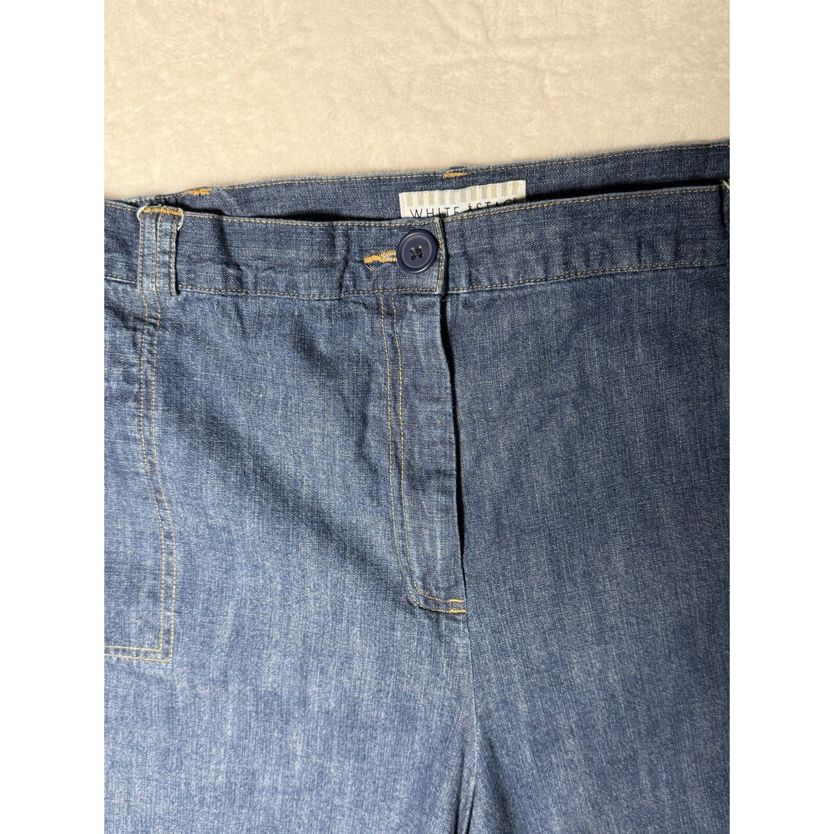 White Stag Capri Crop Jeans Women’s Plus Size 24W Elastic Waist Inset Straight