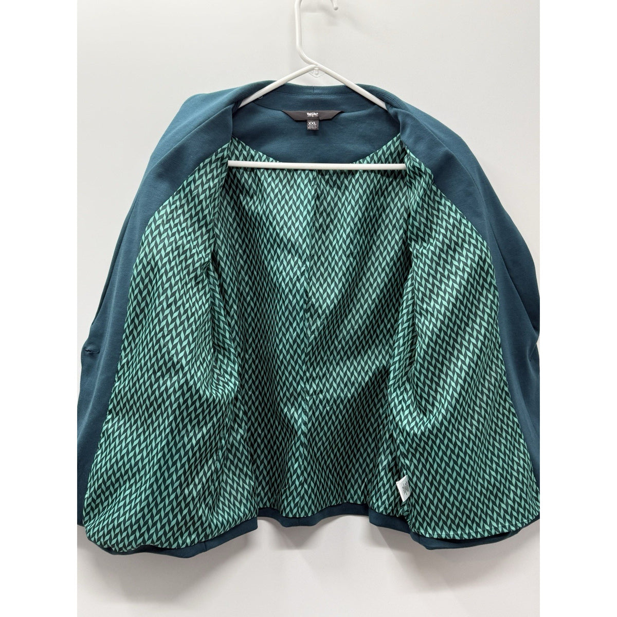 Mossimo XXL Teal Knit Blazer Jacket Womens Plus Shawl Collar Stretch Career