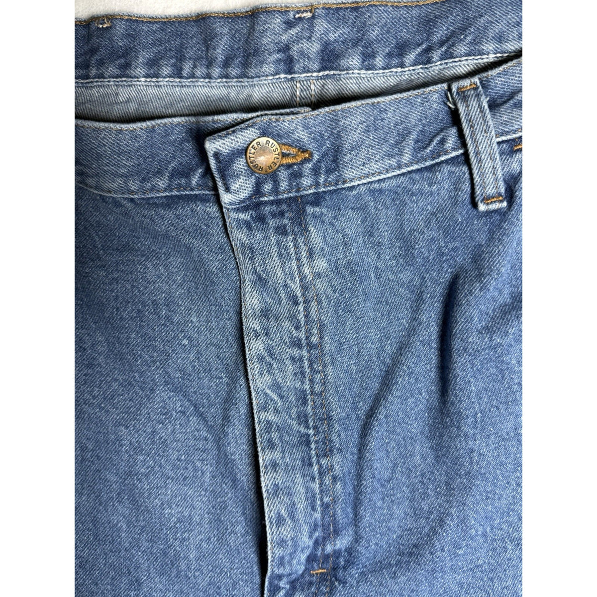 Rustler Men’s Jeans 42x30 Blue Straight Leg 100% Cotton Made in Mexico Denim