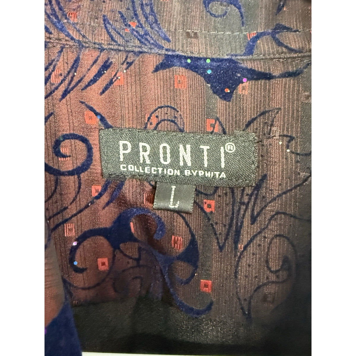 Pronti Collection By Phita Shirt Button Up Abstract Grunge Dark Academia Retro