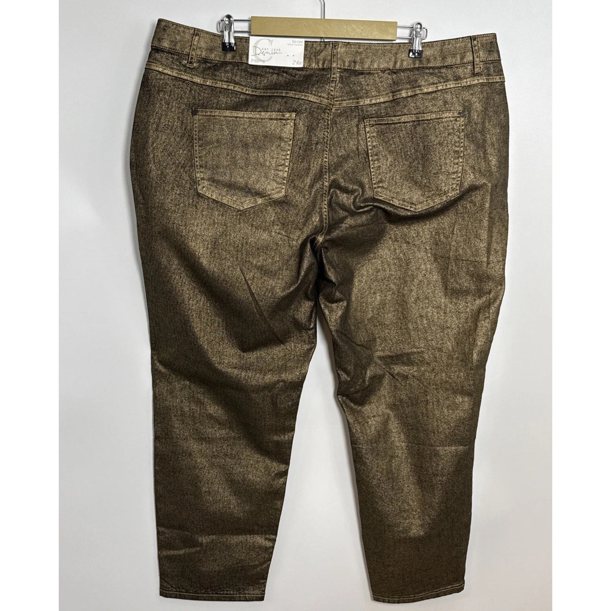 CATO Fashions Metallic Gold Plus Size Jeans 24W Hi-Rise Women’s Pants Jegging