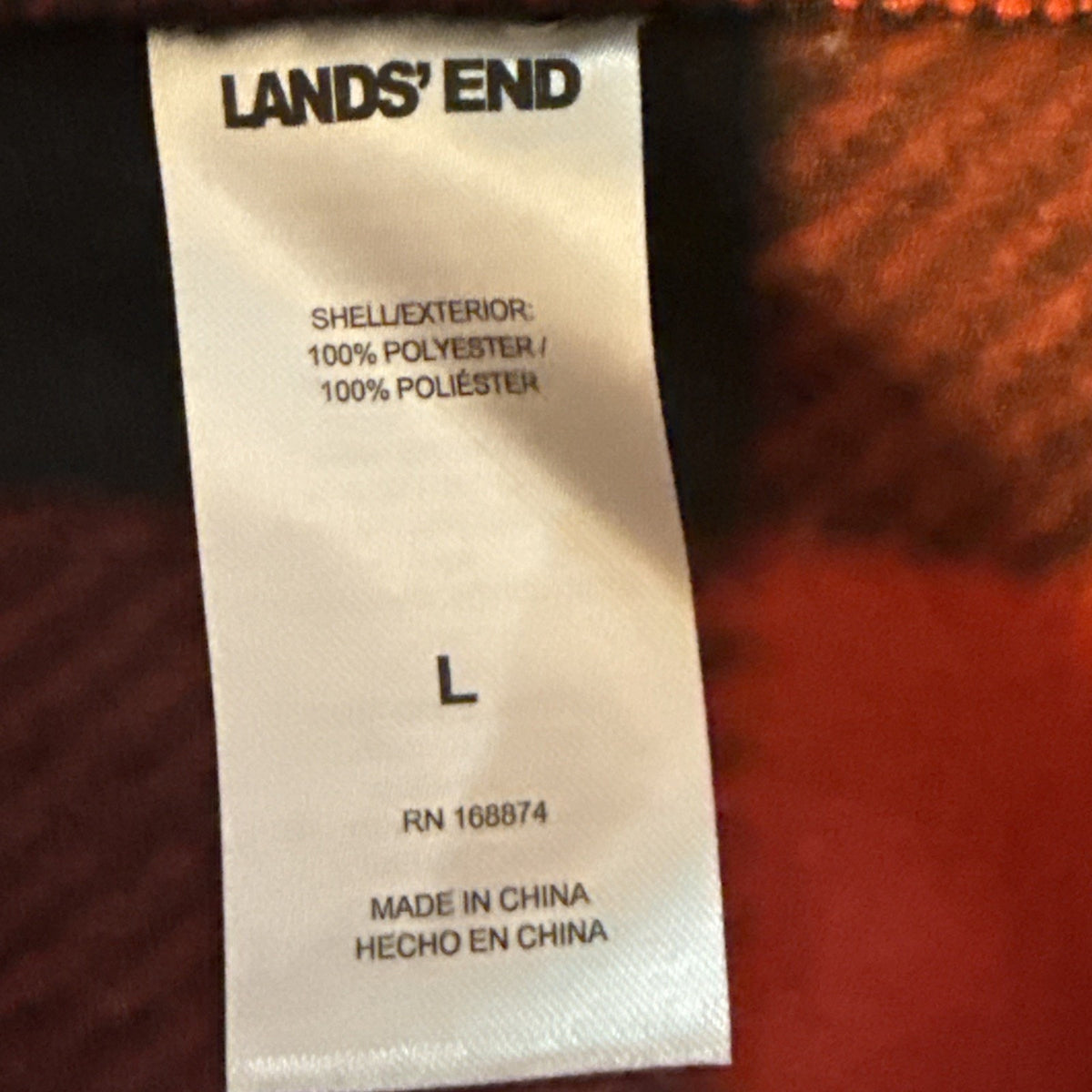 Lands End Women's L Buffalo Plaid Fleece 1/4 Zip Pullover Red Black NWT Flawed