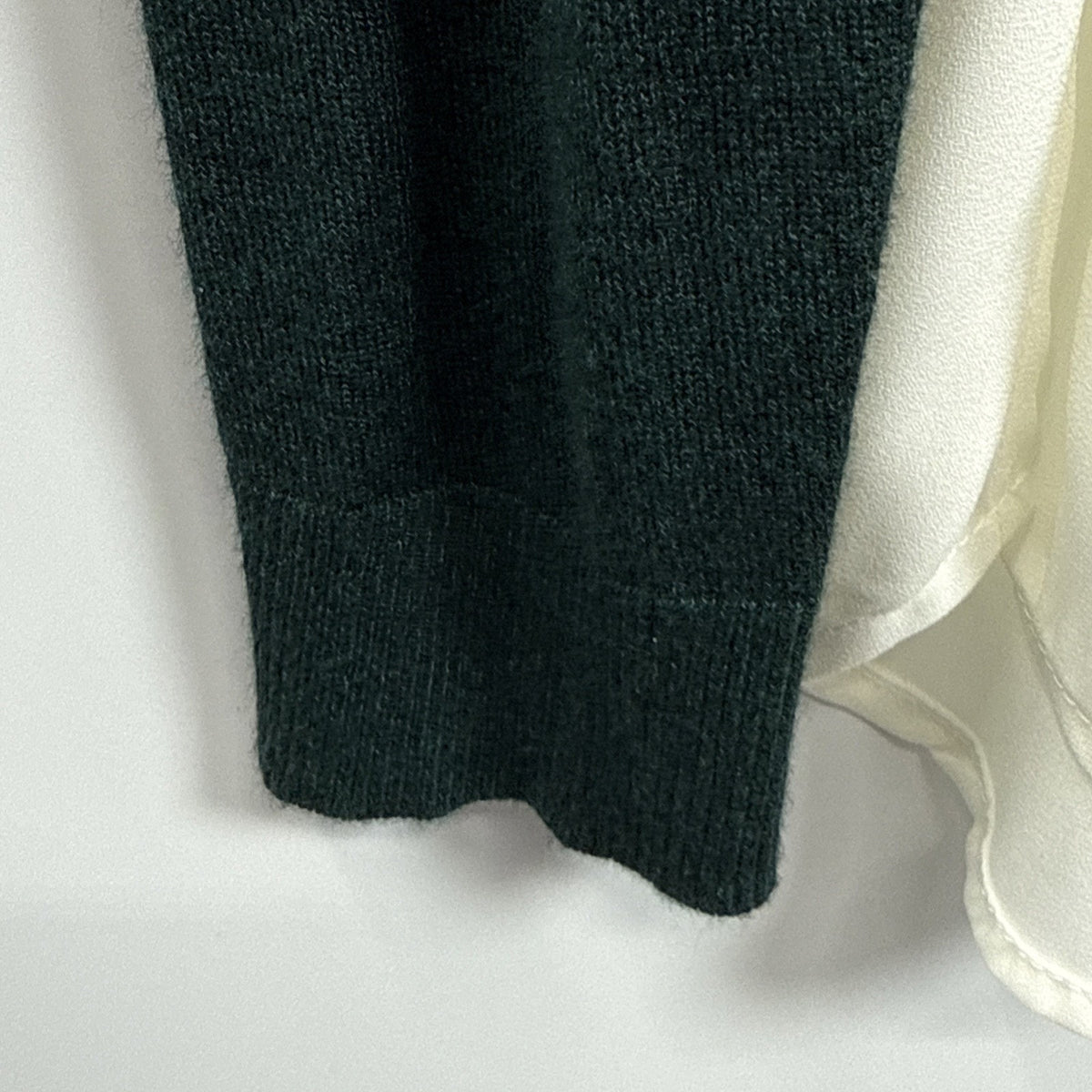 Apt 9 Layered Sweater Top Green Faux Shirt Hem Gold Button Career Medium Petite