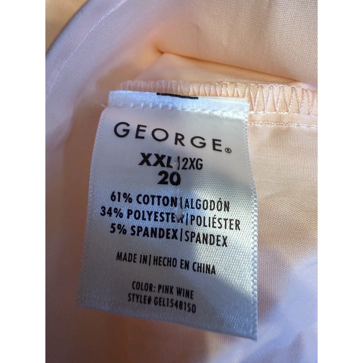 George Pink Button Front Stretch Career Blouse Women’s 2X 20 Office Classic Top
