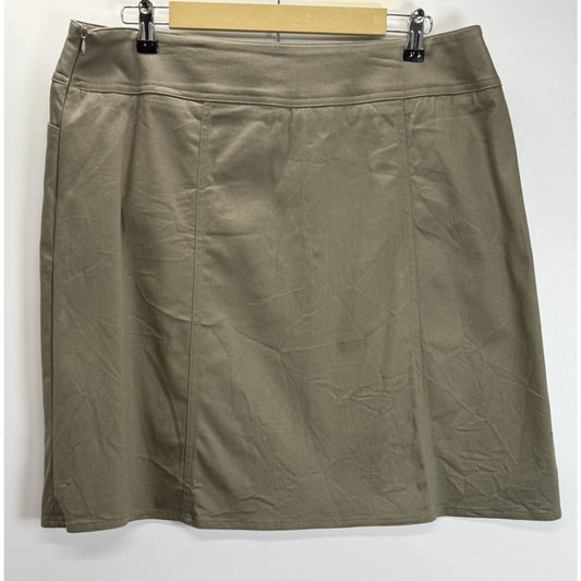 CHAUS Women's size 16 Straight Skirt Army Green Pockets
