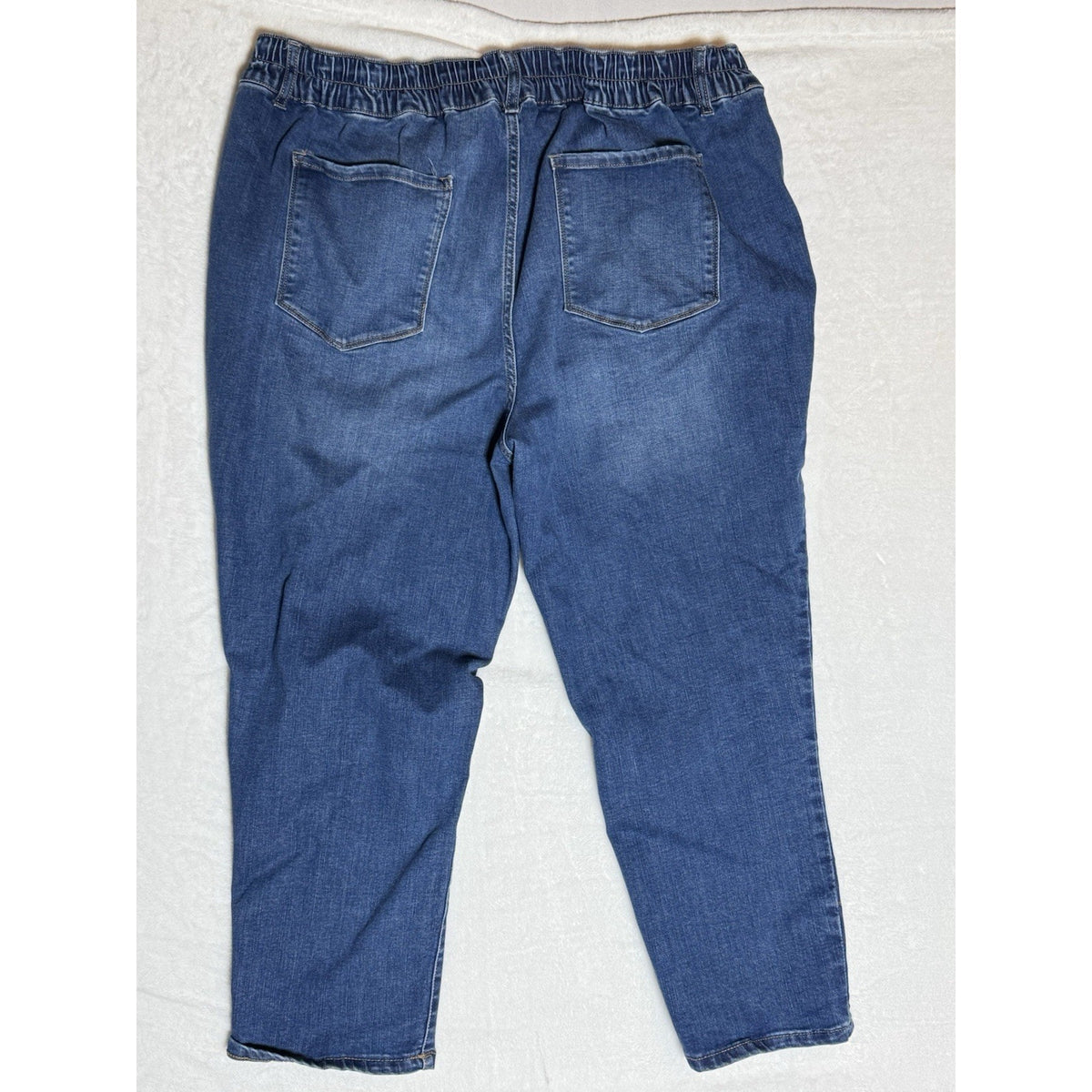 Terra & Sky Women 1X 16W 18W Ankle Jeans Stretch back Elastic Waist Straight Leg