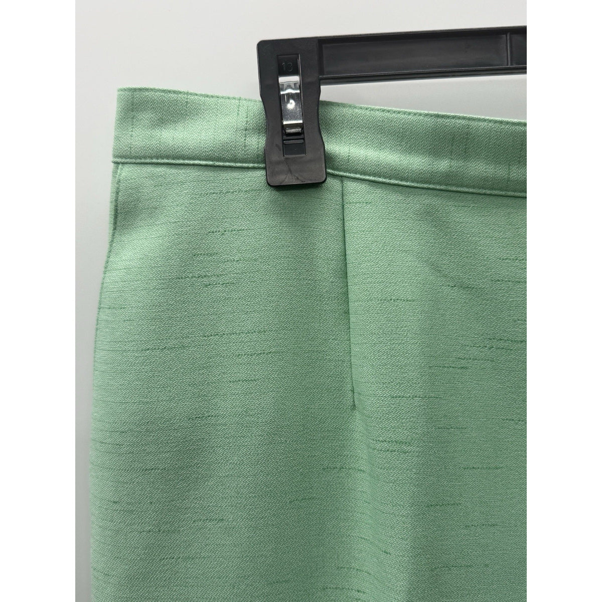 Alfred Dunner Women's 16 W Green Straight Leg Pants Pull On Elastic Waist Flat