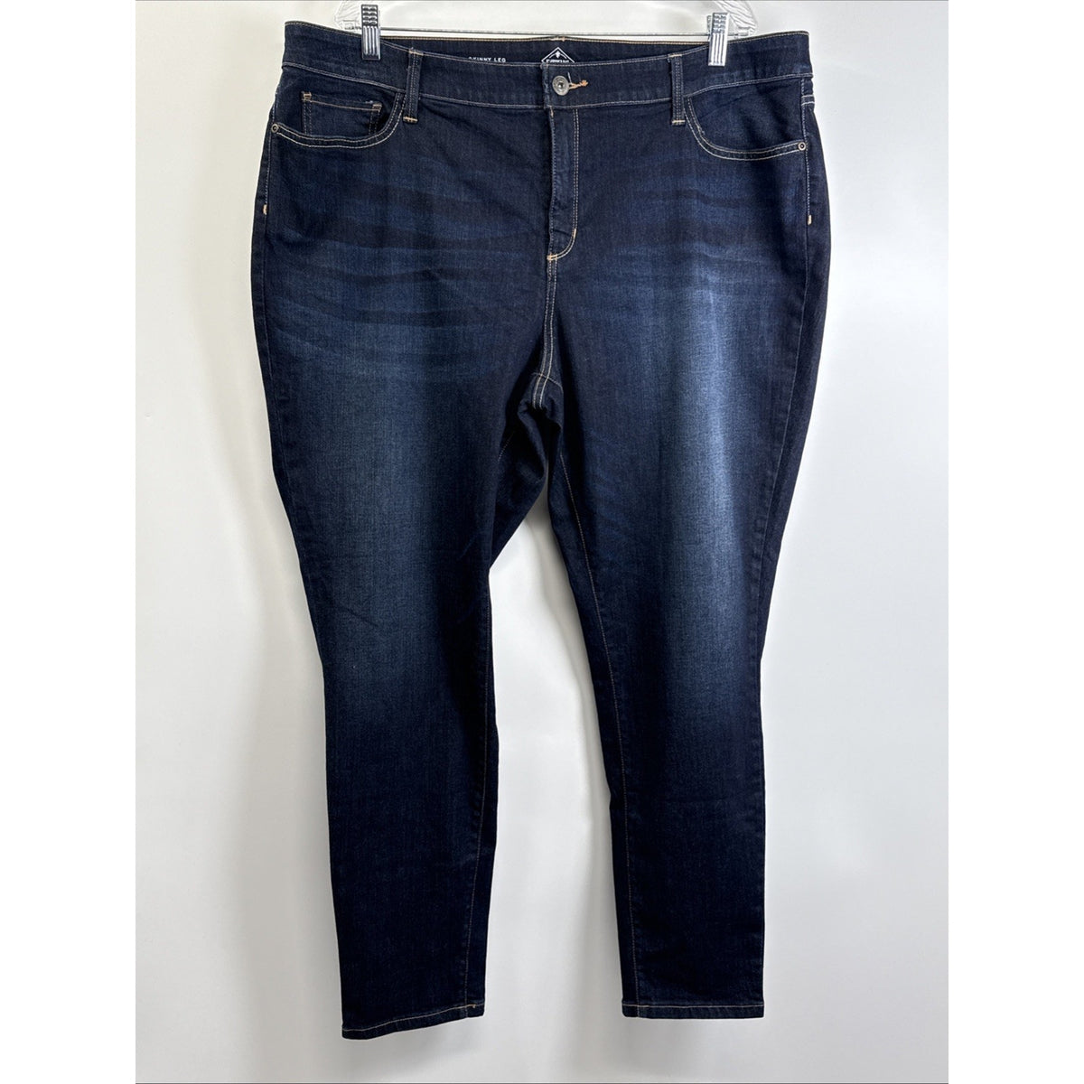 St Johns Bay Womens Skinny Leg Jeans Plus Size 22W Dark Wash Stretch Denim