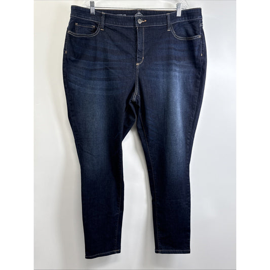 St Johns Bay Womens Skinny Leg Jeans Plus Size 22W Dark Wash Stretch Denim