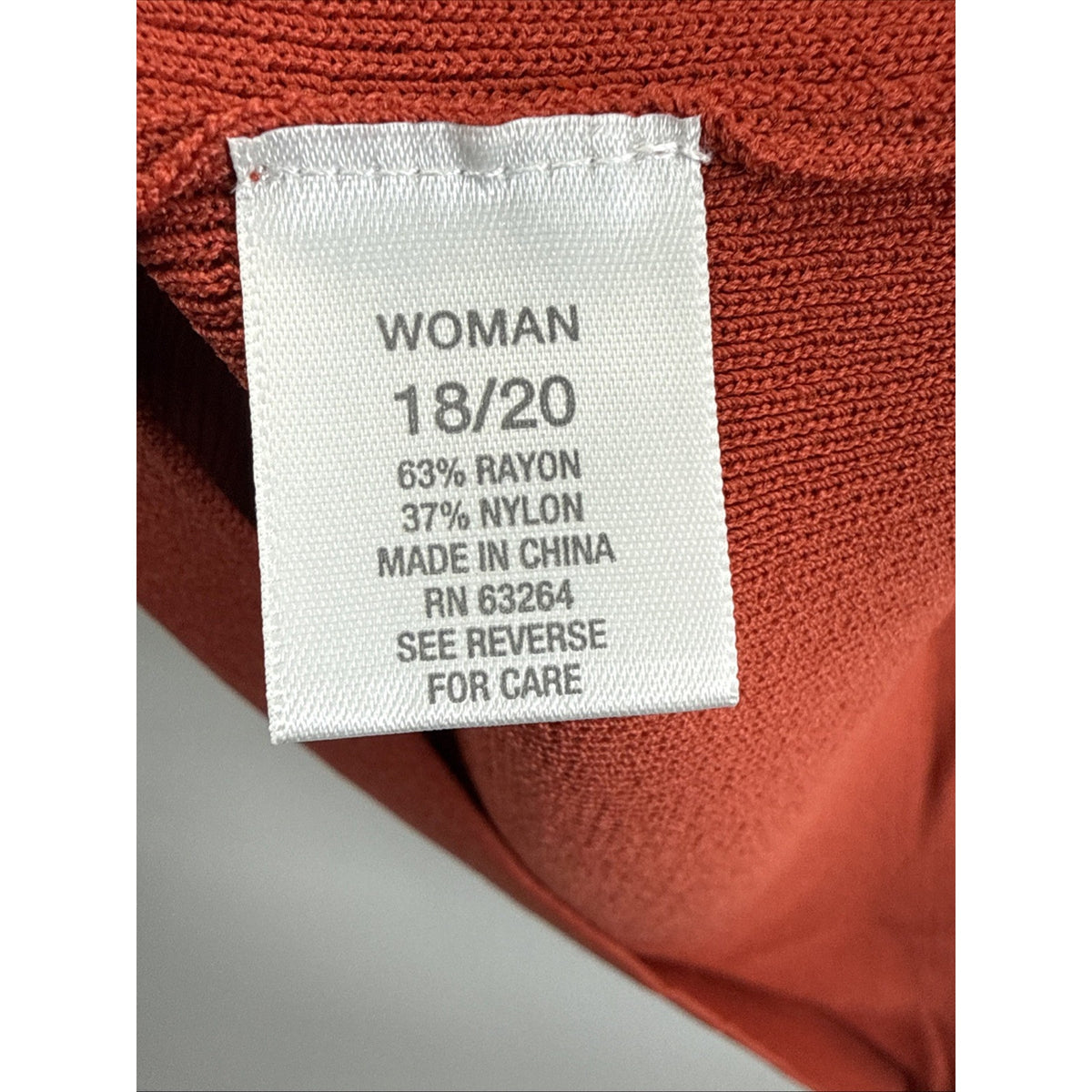 Dressbarn Woman Plus Size 18/20 Burnt Orange Knit Sleeveless Tank Top Sweater