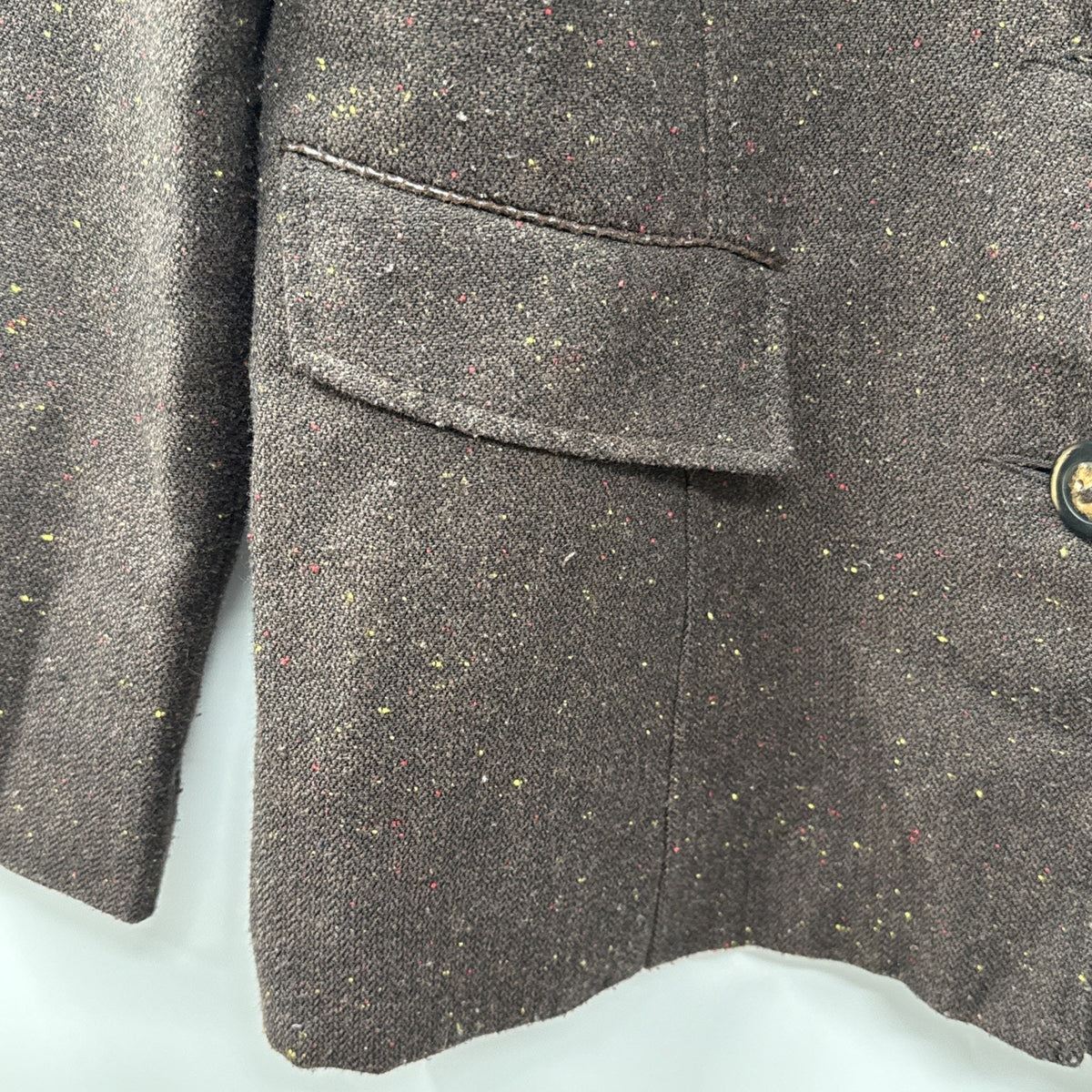 Sag Harbor Brown Wool Blend Tweed Blazer Womens 8 Dark Academia Career Jacket
