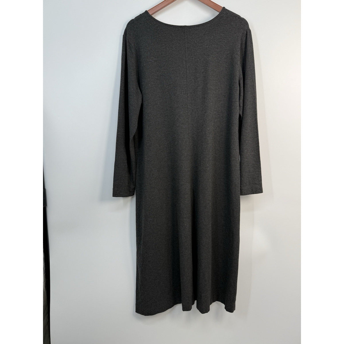 J Jill Stretch Long Sleeve Knit Midi Dress Gray XL Soft Comfortable Rayon Blend