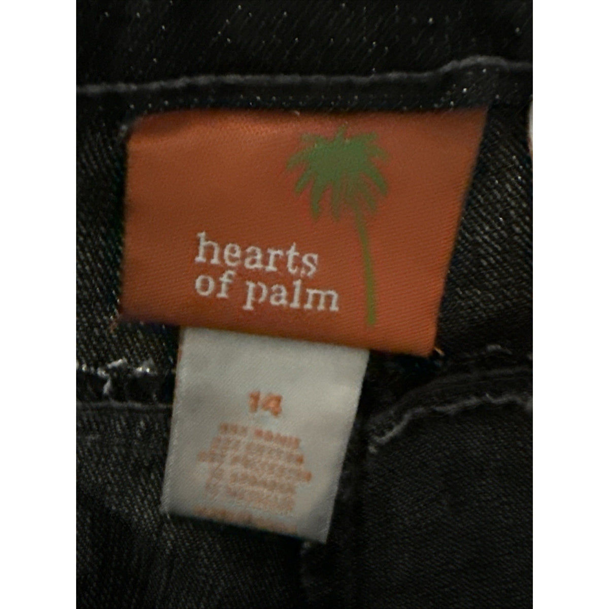 Hearts of Palm Women's Black Metallic Embellished Crop Jean Size 14