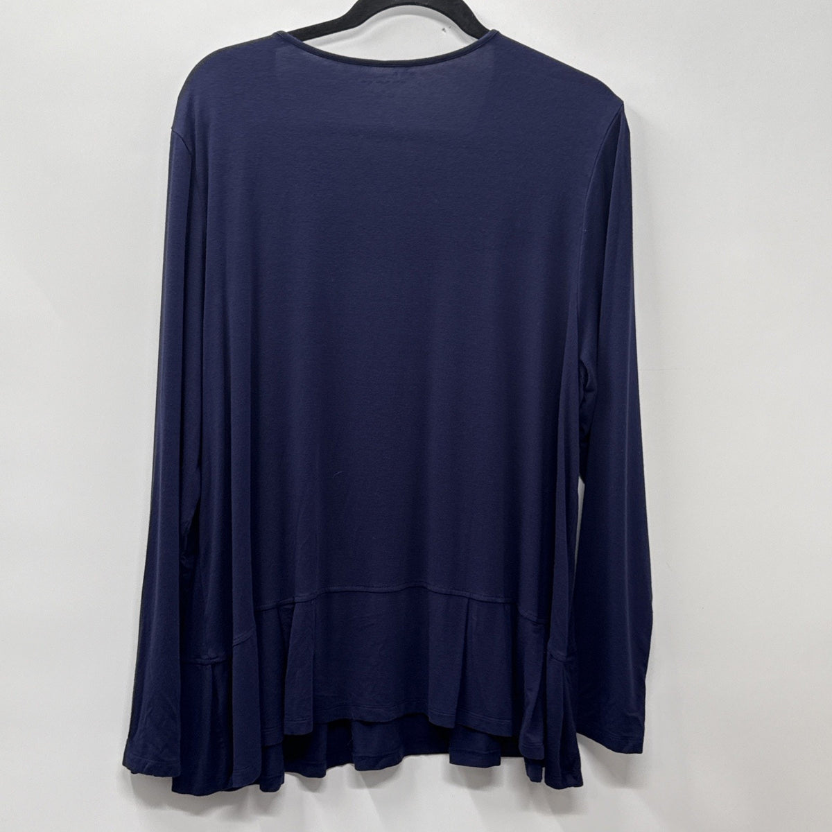 Soft Surroundings Women's Size 1X Precious Pleat Tunic Swing Top Navy Blue