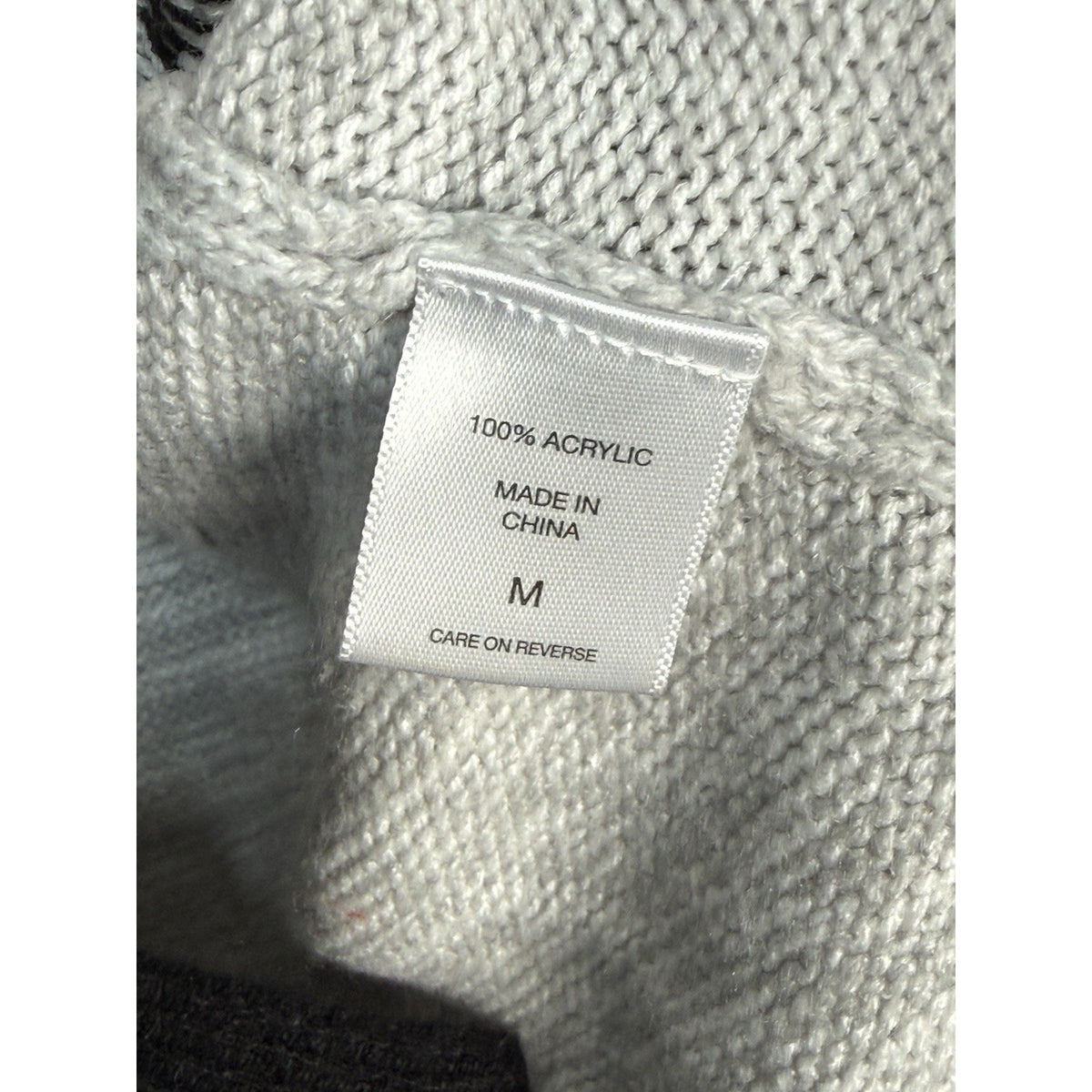 NY&C Fair Isle Knit Sweater Womens Medium Black Gray Nordic Long Sleeve