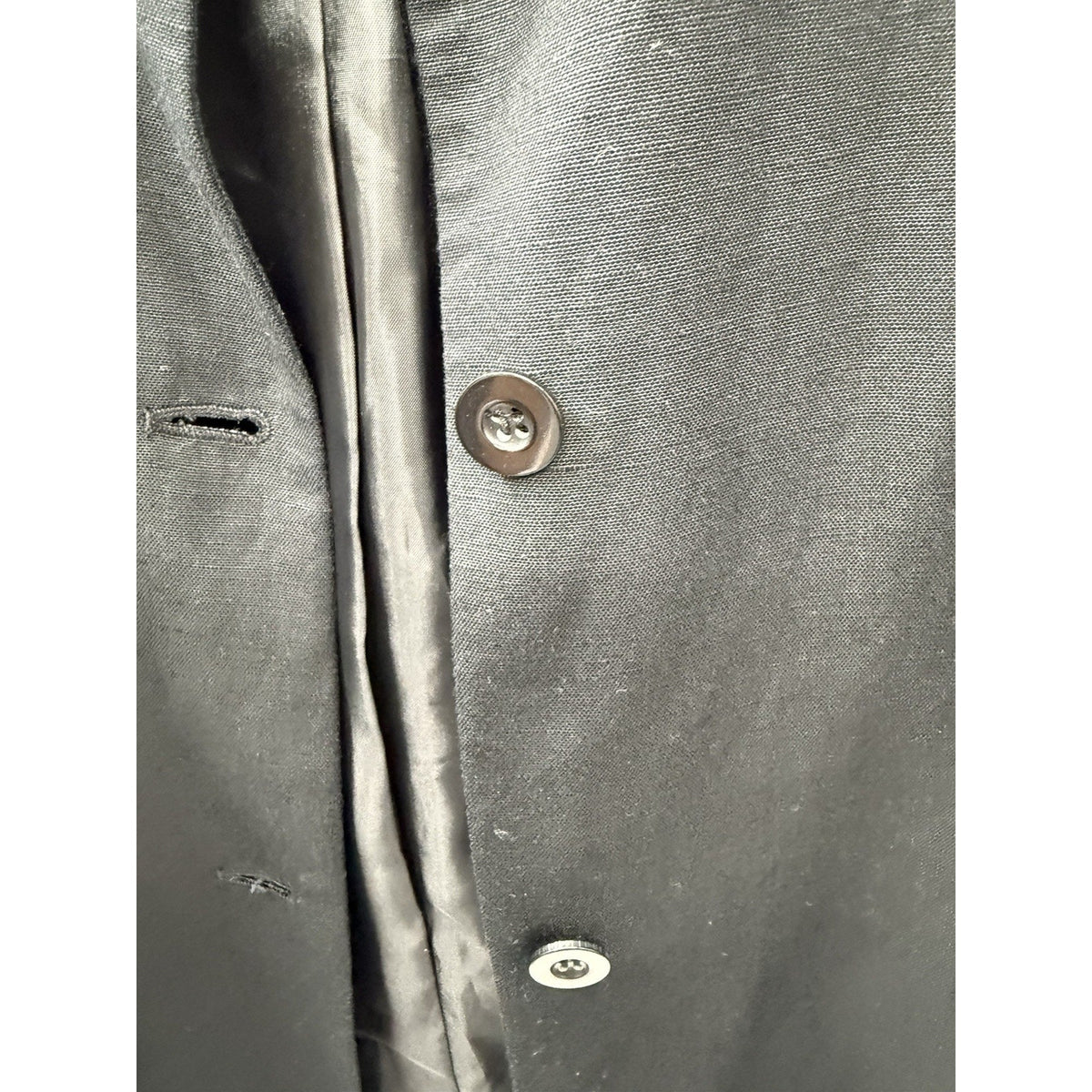 Style & Co Black Linen Rayon Button Front Long Jacket Topper Women’s 14 Career