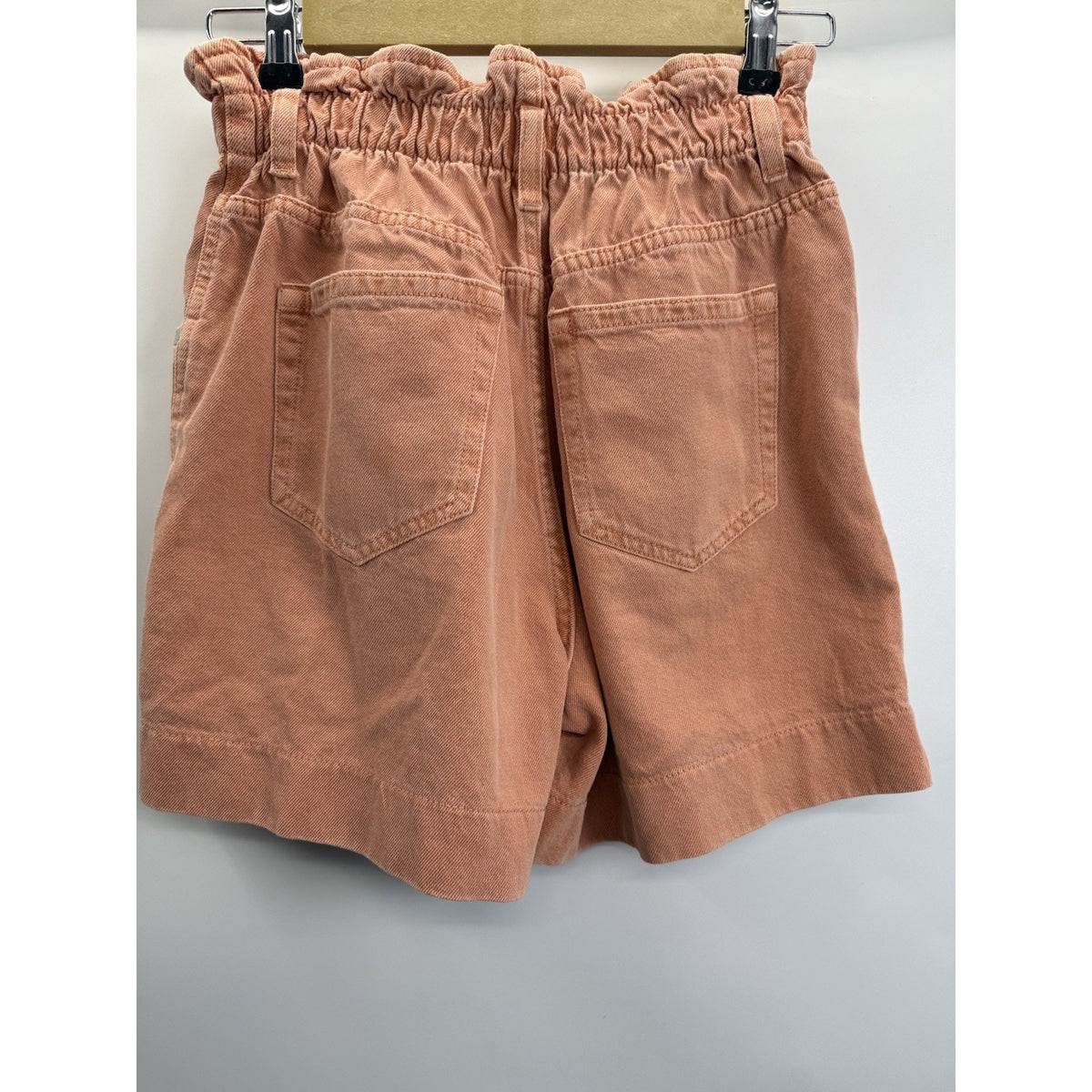 Forever 21 Paperbag Waist Denim Shorts Women US 26 Sz Small Peach High Rise Boho