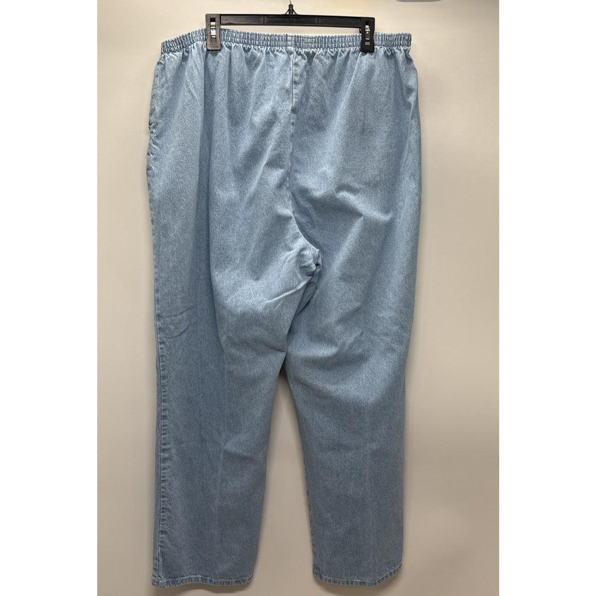 Chic Womens 24W Jeans Pull On Elastic Waist Blue Light Wash Pockets Casual