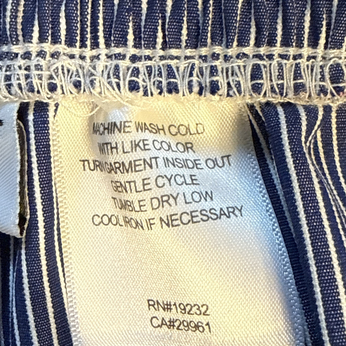 Alfred Dunner Capri Pants Women's 14 Blue White Striped Straight Leg Pull On